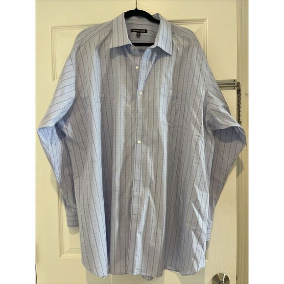 Michael Kors Other - Michael Kors Shirt Men's 3 XLT  Button-Down Plaid Blue/Brown Color‎ Size 19